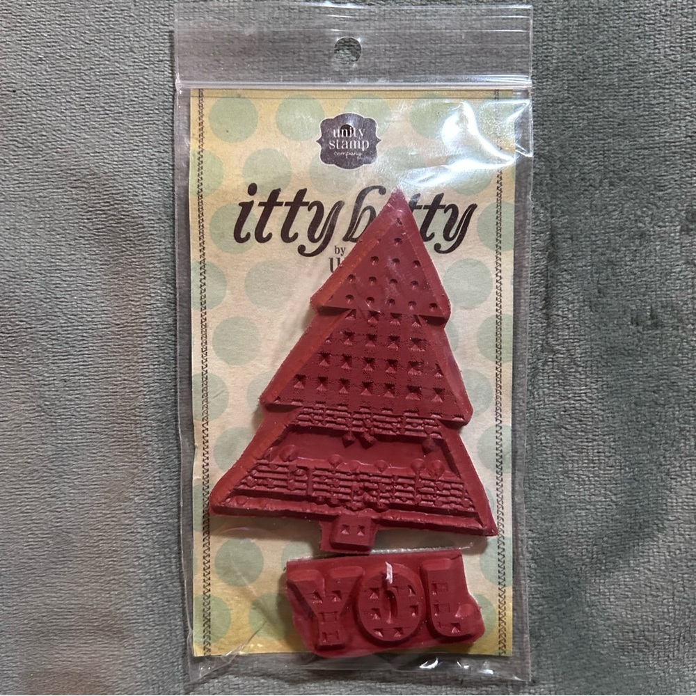 Unity Stamp Oh! Joy! 2-pc rubber stamps (Christmas Tree, Joy)